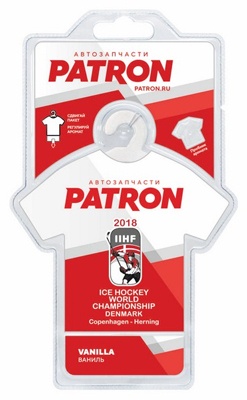 Ароматизатор салона бумажный Patron ЧМ по хоккею (ваниль)