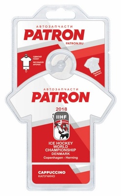 Ароматизатор салона бумажный Patron ЧМ по хоккею (капучино)